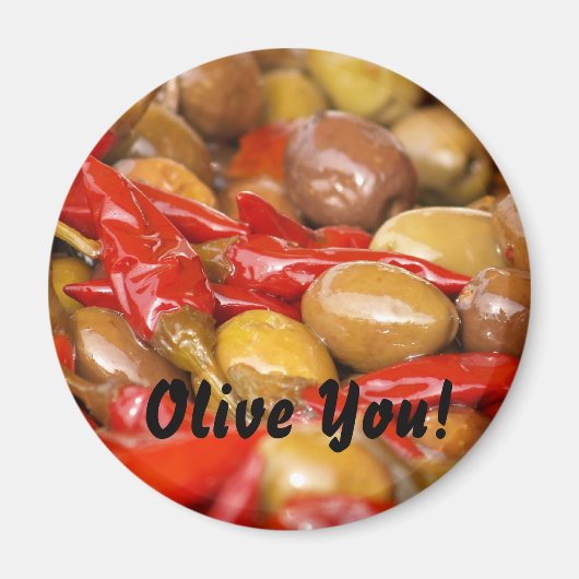 Oliven und Jalepenos, Olive You! Magnet (Vorne)
