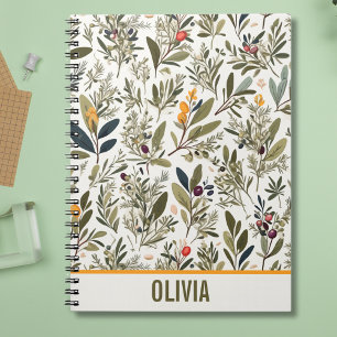 Oliven und Kräuter Minimalistisch Elegant Personal Notizblock