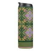 Oliven und Lavendel Azulejos mit Namen Thermosbecher (Nach rechts gedreht)