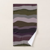 Oliven- und Lila Wavy-Streifen Badhandtuch Set (Handtuch)