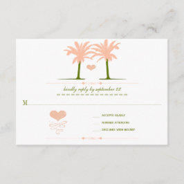 Oliven- und Peach-Beach-Typografie einladen RSVP Karte