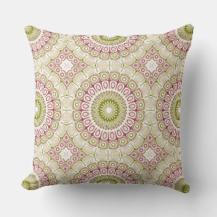 Oliven- und Rosen-Mandala-Muster Kissen
