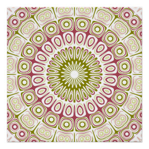 Oliven- und Rosen-Mandala-Muster Poster