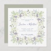 Oliven und Rosmarin Hochzeit Einladung (Vorne/Hinten)