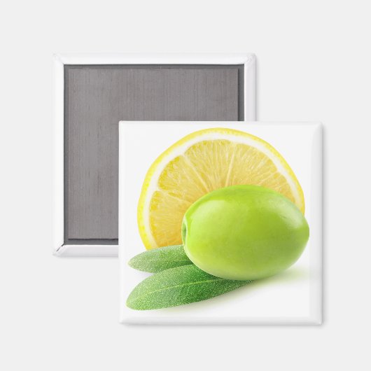 Oliven und Zitrone Magnet (Vorderseite/Rückseite)