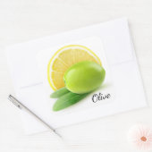 Oliven und Zitrone Quadratischer Aufkleber (Umschlag)