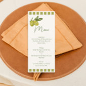 Oliven-Zeichnungen Hochzeitmenü Menükarte