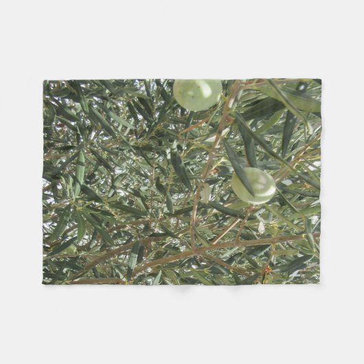 Olivenbaum-Blätter Fleecedecke (Vorderseite (Horizontal))
