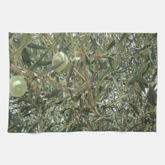 Olivenbaum-Blätter Geschirrtuch (Horizontal)