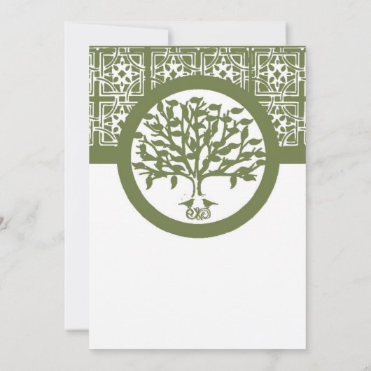 Olivenbaum Emblem Hochzeit Einladung (Rückseite)