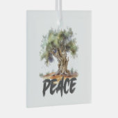 Olivenbaum Frieden, Gerechtigkeit, Liebe und Hoffn Ornament Aus Glas (Vorderseite Rechts)