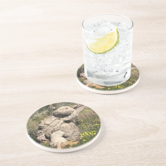 Olivenbaum in Yoga-Position Getränkeuntersetzer (Seite)