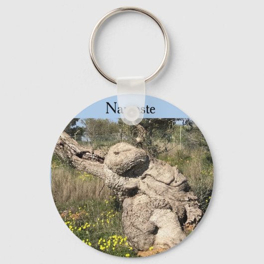 Olivenbaum in Yoga-Position Schlüsselanhänger (Vorderseite)