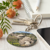 Olivenbaum in Yoga-Position Schlüsselanhänger (Seite)