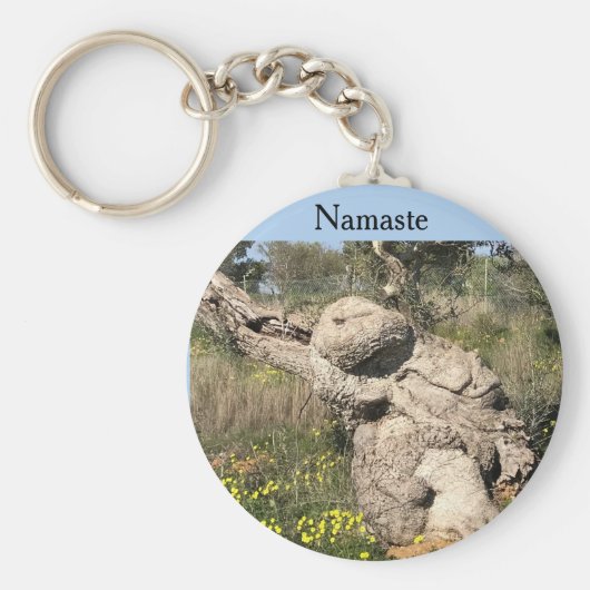 Olivenbaum in Yoga-Position Schlüsselanhänger (Vorne)