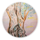 Olivenbaum Keramikknauf (Vorderseite)