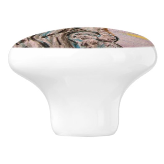 Olivenbaum Keramikknauf (Seitenansicht)