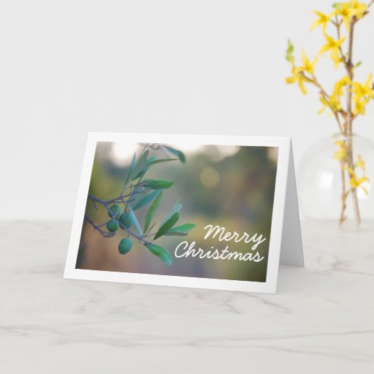 Olivenbaum mit Bokeh Hintergrund Karte (Gelbe Blume)