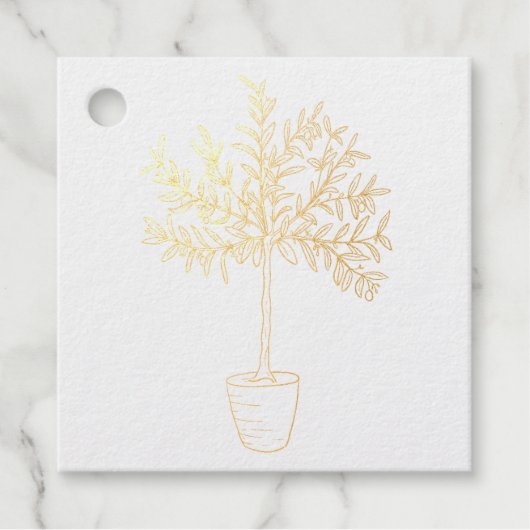 Olivenbaum-Stempel Geschenkanhänger (Vorderseite)