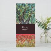 OLIVENBAUM UND KOPIERFELDER, weiß Einladung (Stehend Vorderseite)