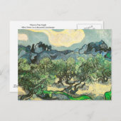 Olivenbäume, Bergkulisse Postkarte (Vorne/Hinten)