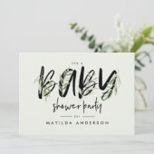 Olivenbäume duftendes Party für Säuglinge Ankündigung (Stehend Vorderseite)