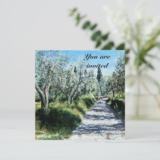 OLIVENBÄUME EINLADUNG (Stehend Vorderseite)