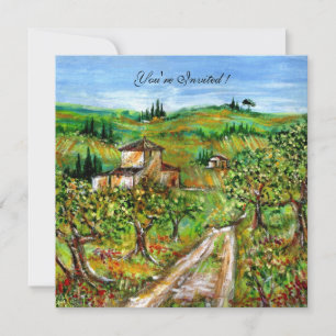 OLIVENBÄUME IN DER Toskana, gelb, weiß Einladung