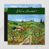 OLIVENBÄUME IN DER Toskana, grün schwarz Einladung (Vorne/Hinten)