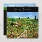 OLIVENBÄUME IN DER Toskana, grün schwarz Einladung (Vorne/Hinten)