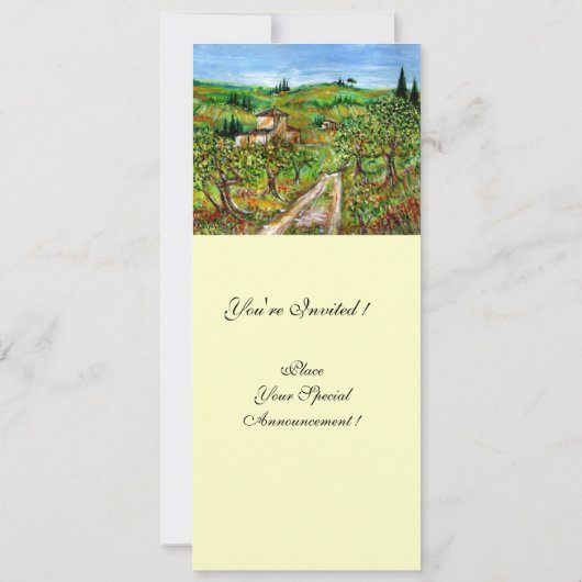 OLIVENBÄUME IN DER Toskana, grün weiß Einladung (Rückseite)