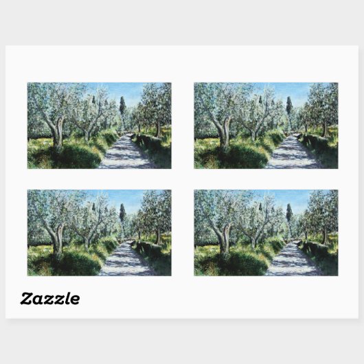 OLIVENBÄUME IN DER Toskana Rechteckiger Aufkleber (Blatt)