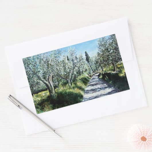 OLIVENBÄUME IN DER Toskana Rechteckiger Aufkleber (Umschlag)