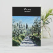 OLIVENBÄUME IN FLORENZ EINLADUNG (Stehend Vorderseite)