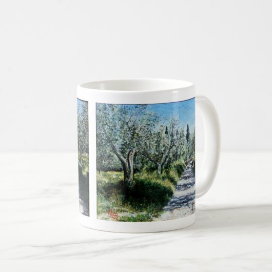 OLIVENBÄUME IN RIMAGGIO KAFFEETASSE (VorderseiteRechts)