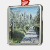 OLIVENBÄUME IN RIMAGGIO SILBERNES ORNAMENT (Links)