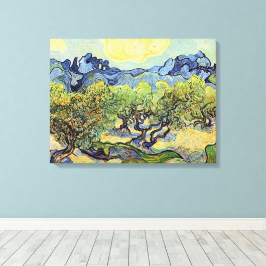 Olivenbäume mit Alpillen von Vincent van Gogh Leinwanddruck (Insitu (Holzboden))