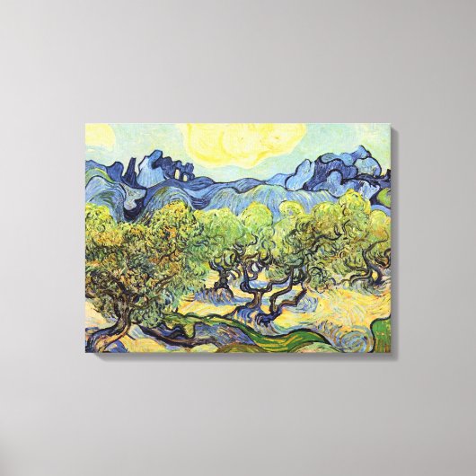 Olivenbäume mit Alpillen von Vincent van Gogh Leinwanddruck (Vorderseite)
