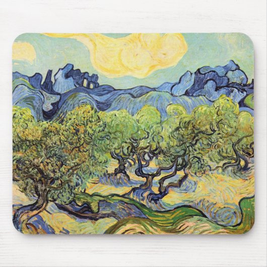 Olivenbäume mit Alpillen von Vincent van Gogh Mousepad (Vorne)