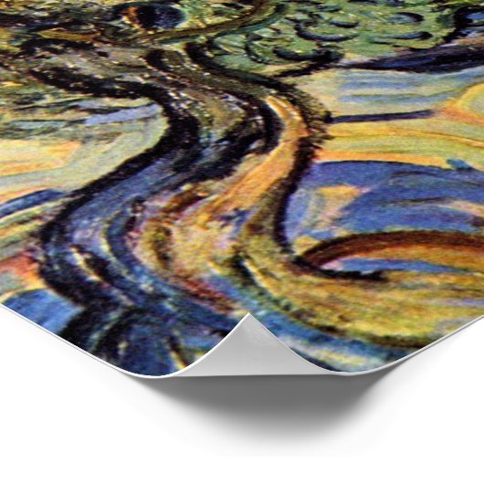 Olivenbäume mit Alpillen von Vincent van Gogh Poster (Ecke)