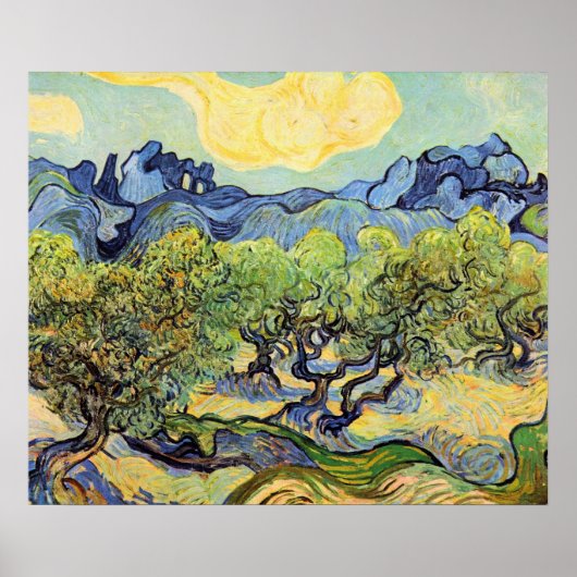 Olivenbäume mit Alpillen von Vincent van Gogh Poster (Vorne)
