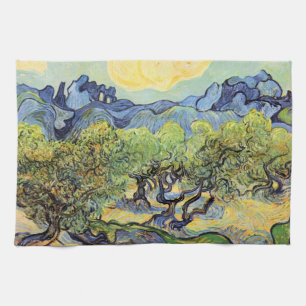 Olivenbäume mit Alpilles von Vincent van Gogh Geschirrtuch