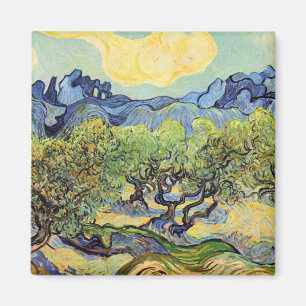 Olivenbäume mit Alpilles von Vincent van Gogh Magnet