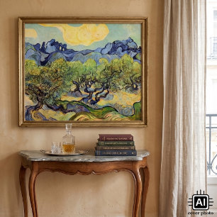 Olivenbäume mit Alpilles von Vincent van Gogh Poster