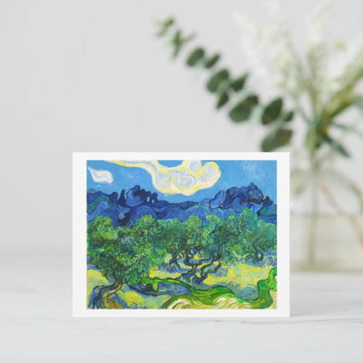 Olivenbäume mit den Alpen im Hintergrund Postkarte (Stehend Vorderseite)