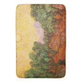 Olivenbäume mit gelbem Himmel u. Sun durch Van Badematte (Vorderseite Vertikal)