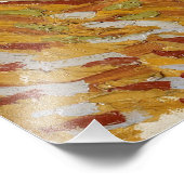 Olivenbäume mit gelbem Himmel und Sonne Fotodruck (Ecke)