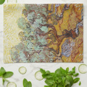 Olivenbäume mit gelbem Himmel und Sonne Geschirrtuch (Gefaltet)