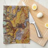 Olivenbäume mit gelbem Himmel und Sonne Geschirrtuch (Viertel Falte)