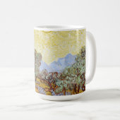Olivenbäume mit gelbem Himmel und Sonne Kaffeetasse (VorderseiteRechts)